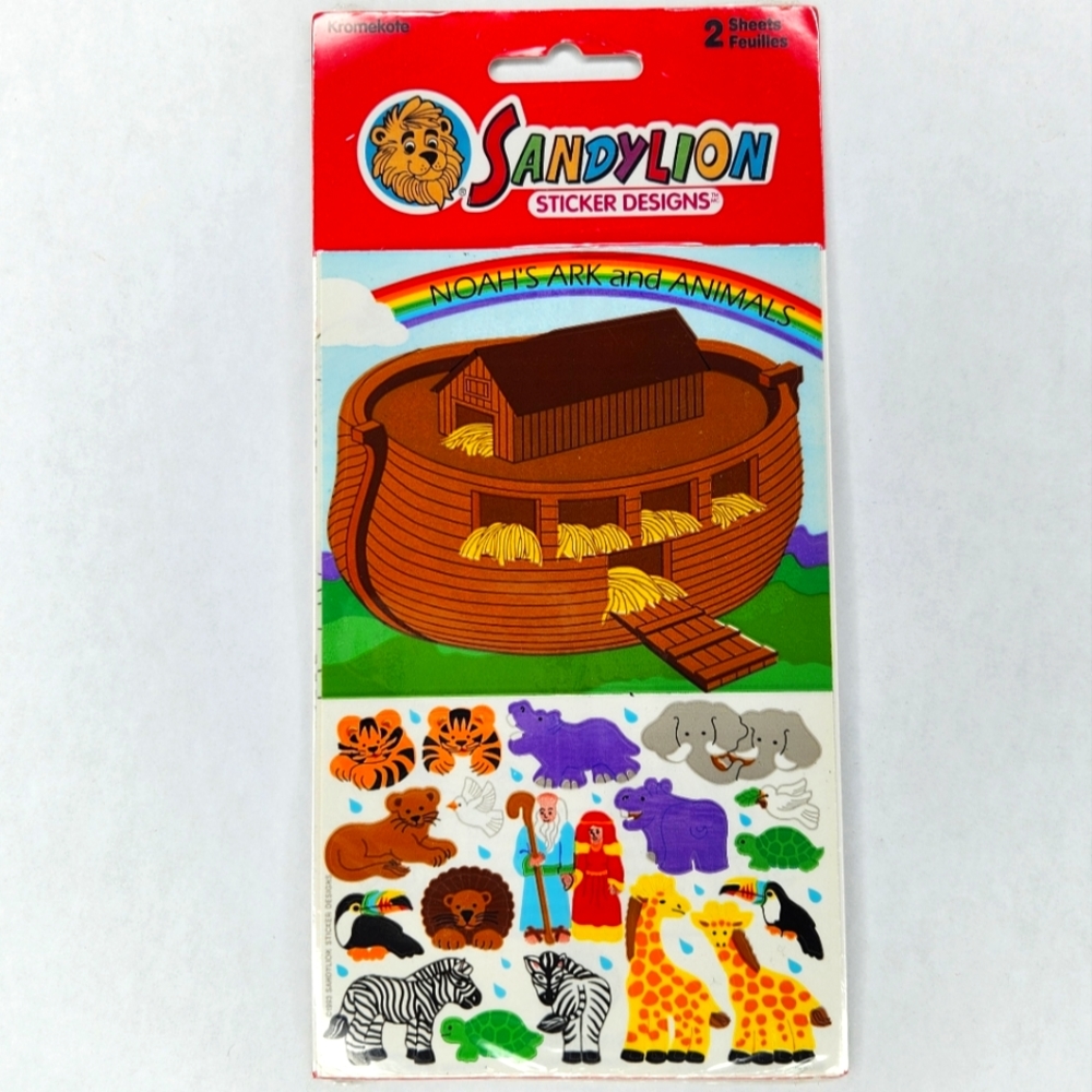 Vintage 1993 Sandylion Noah's Ark and Animals Stickers Sealed